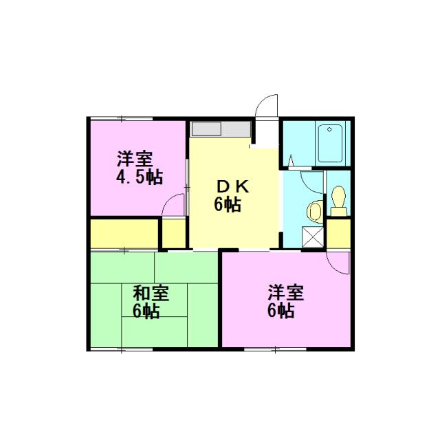 コーポ白山B(3DK/2階)の間取り写真
