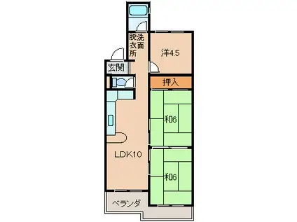 ハイツ松ヶ丘(3LDK/2階)の間取り写真