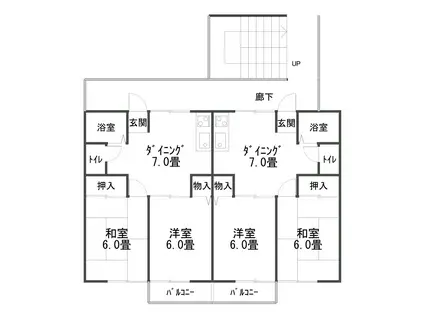 バーディハウス2(2DK/3階)の間取り写真