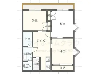 ヴィラ石川(3DK/5階)の間取り写真