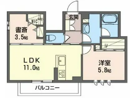 KOH´S PARK 長町(1SLDK/2階)の間取り写真