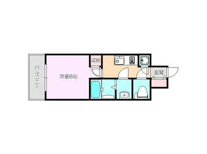 レジュールアッシュOSAKAディフィール(1K/6階)の間取り写真