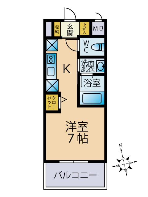 ビレッジ九大前(ワンルーム/1階)の間取り写真