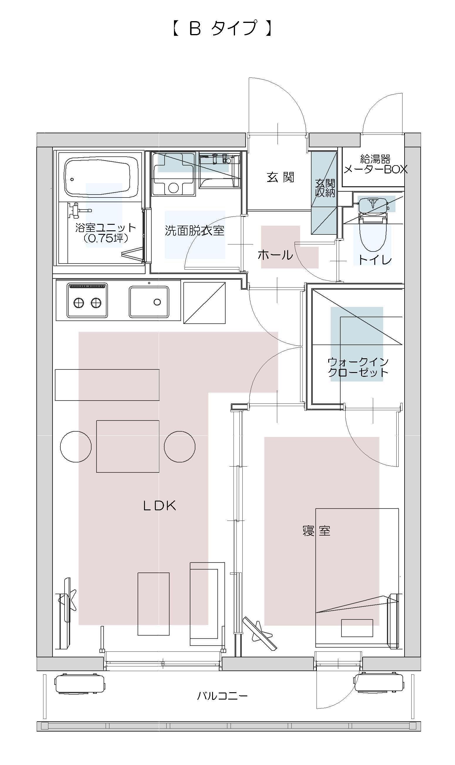 セーリング・サンセット(1LDK/2階)の間取り写真