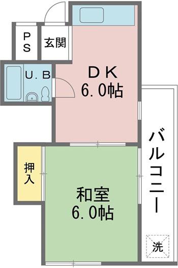 コーポ春日野(1DK/2階)の間取り写真