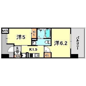 エステムプラザ神戸西Vミラージュ(2K/10階)の間取り写真