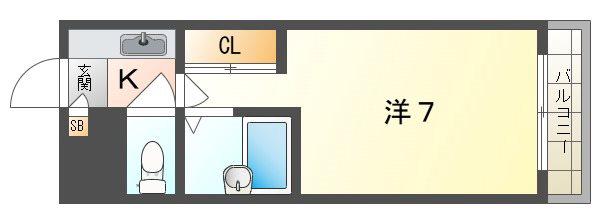 プレアール香里園駅前(1K/4階)の間取り写真