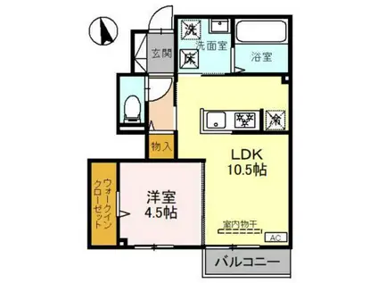 D-ROOM MK(1LDK/1階)の間取り写真