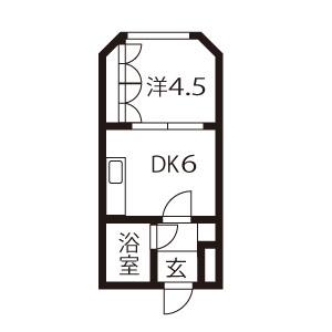 ドリームシティ本郷(1DK/2階)の間取り写真