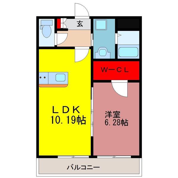 ファーストステージ大津(1LDK/4階)の間取り写真