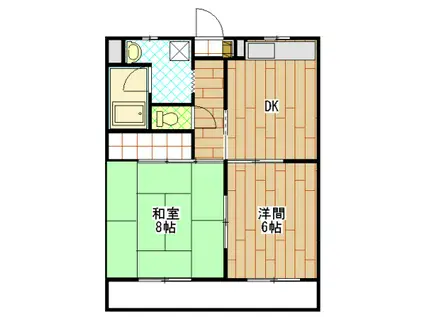 リュミエール(2DK/2階)の間取り写真