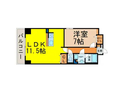 BLISS(1LDK/5階)の間取り写真