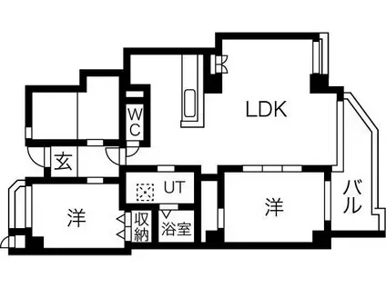 アークシティ四ツ池A(2LDK/4階)の間取り写真