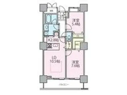 ロイヤルパークスタワー南千住(2LDK/25階)の間取り写真