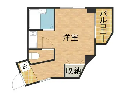 ハイツアルペン宝塚(ワンルーム/3階)の間取り写真