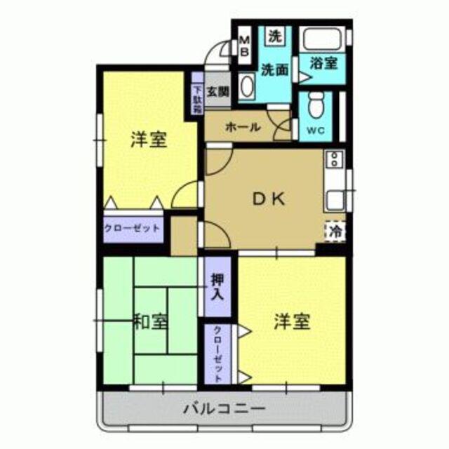 ユーミー長田B棟(3DK/3階)の間取り写真