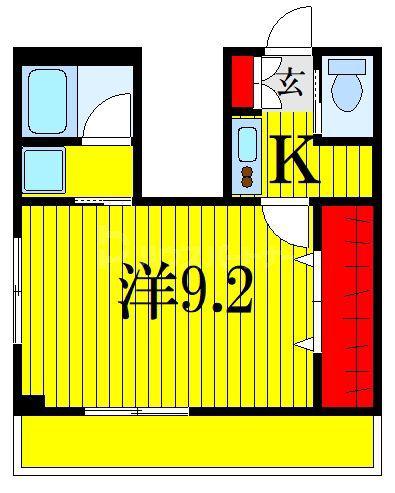 ベレール・サツキ(1K/6階)の間取り写真