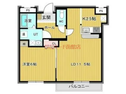 エターナル神山(1LDK/2階)の間取り写真