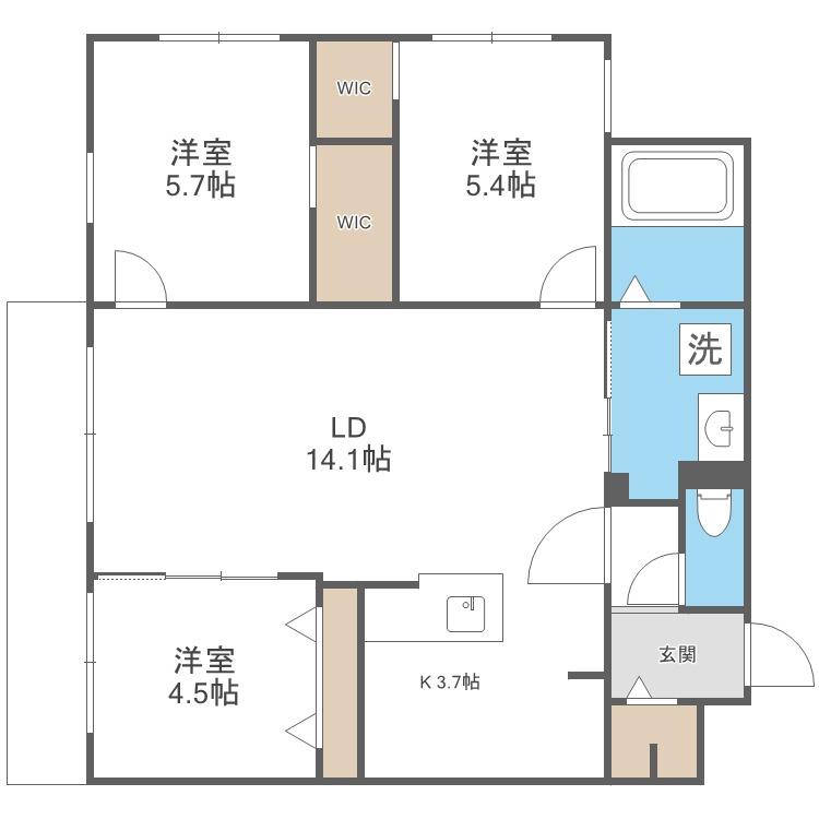 HIGH RESIDENCE YAMAHANA(3LDK/5階)の間取り写真