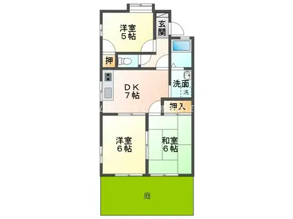 フレグランス作神(3DK/1階)の間取り写真