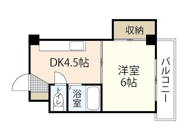 ファビス楠木3(1DK/3階)の間取り写真