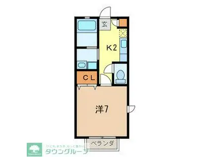 メゾン・リヴィエール 913996(1K/1階)の間取り写真