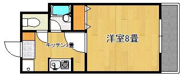 MDみささ(1K/4階)の間取り写真