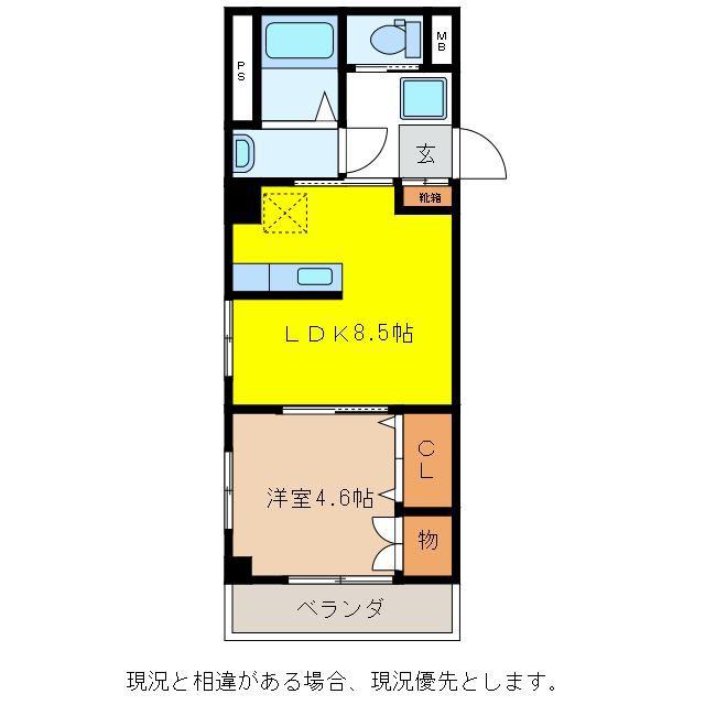 ATLAS PROUD(1LDK/4階)の間取り写真