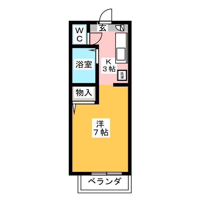 コーポアサヒ(1K/1階)の間取り写真