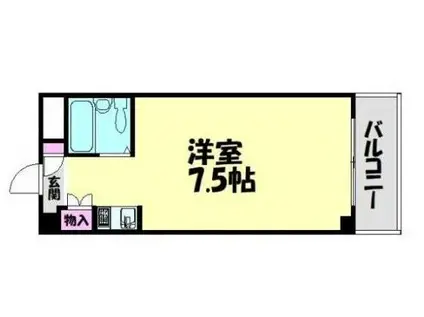ベース1浜寺(ワンルーム/5階)の間取り写真