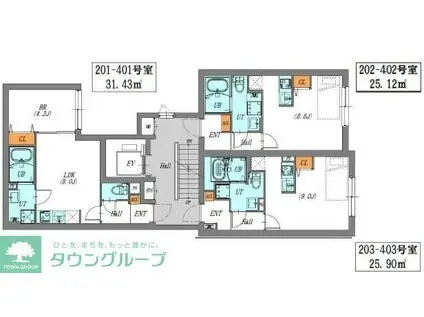 LUORE文京本駒込(ワンルーム/4階)の間取り写真