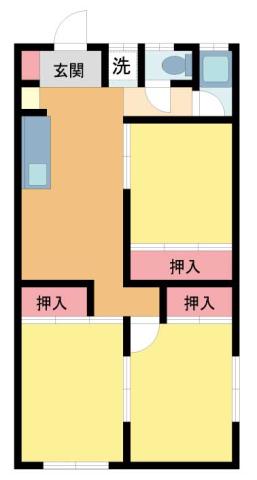 マンション雲雀丘(3DK/3階)の間取り写真