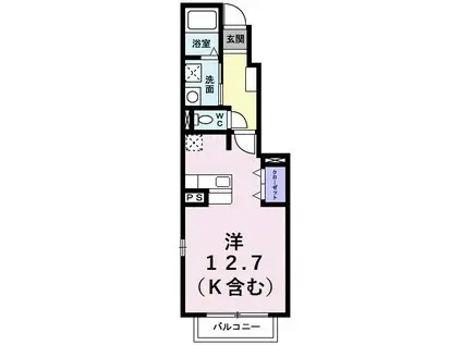 エクセルグリーンIII(ワンルーム/1階)の間取り写真