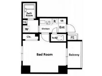 スカイコート渋谷初台(1K/5階)の間取り写真