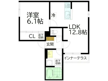 メゾン・ド・初台(1LDK/1階)の間取り写真