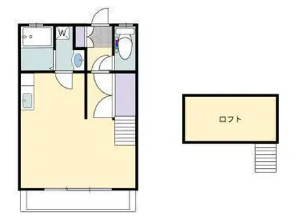 Kハイツ(ワンルーム/2階)の間取り写真