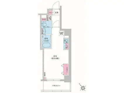 レジディア荻窪Ⅲ(ワンルーム/6階)の間取り写真