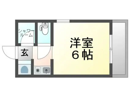 浦岡ビル(ワンルーム/2階)の間取り写真