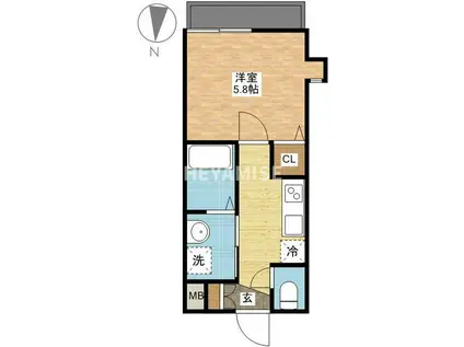 フォレスト花園(1K/1階)の間取り写真