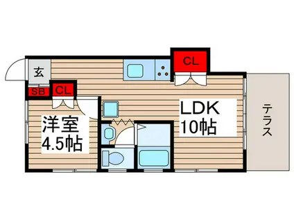 小菅レジデンス(1LDK/1階)の間取り写真