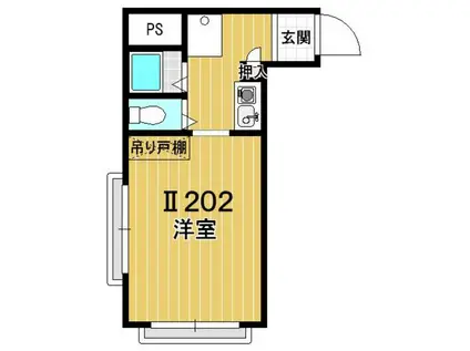 プレステージ下倉田II(ワンルーム/2階)の間取り写真