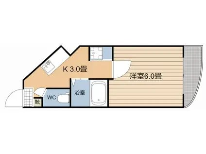 めまさビル(1K/4階)の間取り写真
