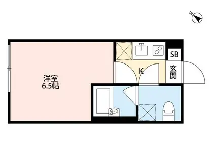 NOMAD 四つ木(1K/1階)の間取り写真