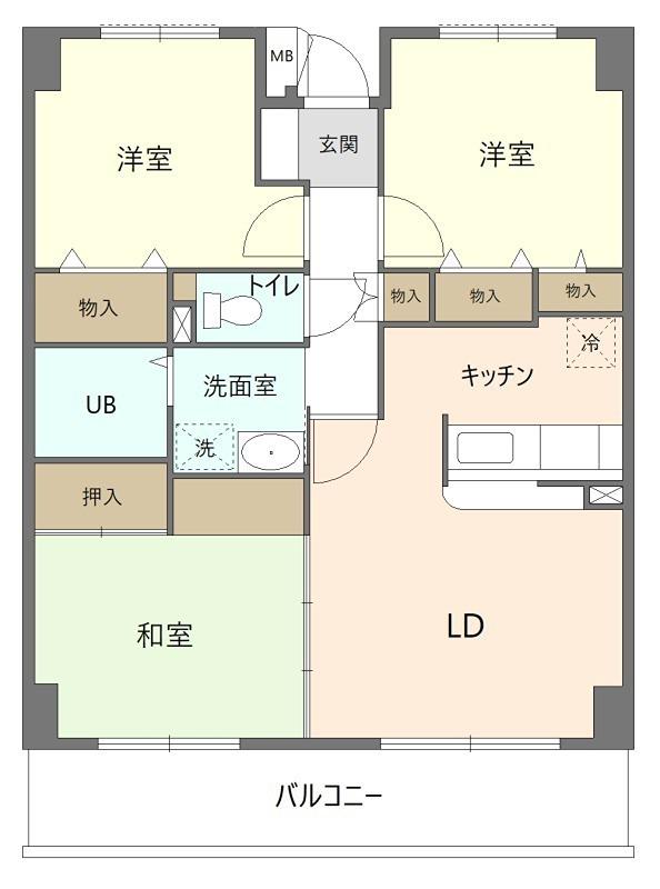 サンコリエS(3LDK/5階)の間取り写真