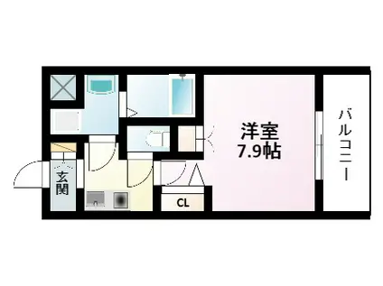 アーデン江坂III(1K/6階)の間取り写真