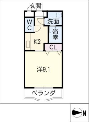 コート海(1K/3階)の間取り写真