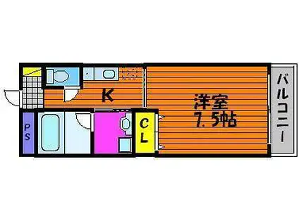 エクセーヌメゾン(1K/3階)の間取り写真