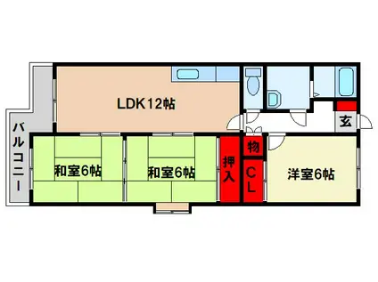 クローバービル壱番館(3LDK/4階)の間取り写真