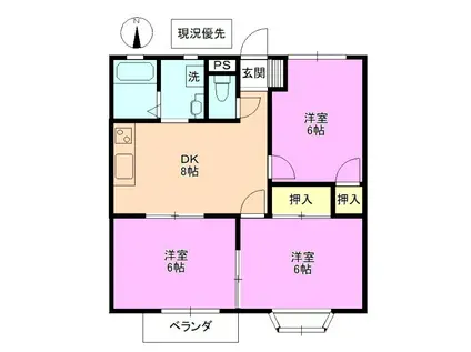 アネックス寺澤(3DK/2階)の間取り写真