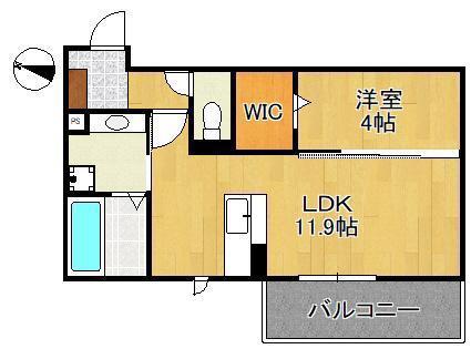 MER行事 A棟(1LDK/3階)の間取り写真